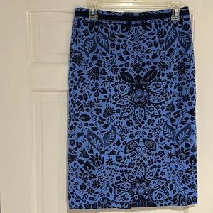 Boden Blue floral pencil skirt size US 6L, UK 10L